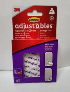 24x 3M Command Adjustables Repositionable Refill Strips 18pk Damage-free Hanging - Picture 1 of 3