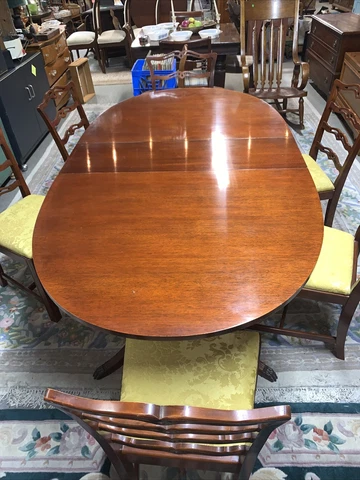 Vintage Thomasville Mahogany Ladderback Back Dining Chairs In The Table Set Cover