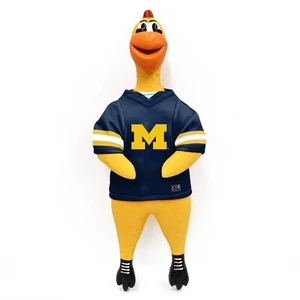 NUEVO JUGUETE MICHIGAN WOLVERINES GOMA POLLO PERRO con CLUCKER - Imagen 1 de 1