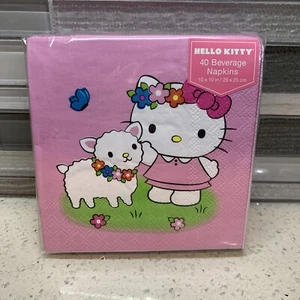 Sanrio Hello Kitty Baby Lamb Pink Spring Set of 40 Beverage Napkins New Package - Picture 1 of 10