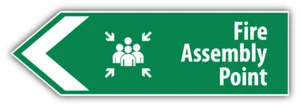 Fire Assembly Point Sign Car Bumper Sticker Decal - ''SIZES'' - Bild 1 von 1