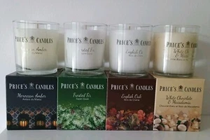 4 Price's Kerzen Boxed Jar 170g 45 Stunden Mattiertanne Marokkanischer Bernstein Englische Eiche - Bild 1 von 11