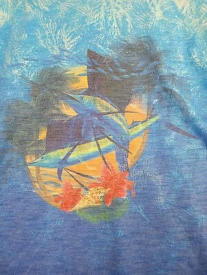 NUEVO CON ETIQUETAS Guy Harvey XXL Camiseta Manga Larga Marlin Swordfish Azul Rendimiento de Pesca Foto 1 de 4