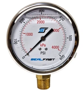 Jauge 4" Face S/S Boîtier 0-600 PSI/KPA 1/2" NPT BRZ Inférieur Rempli 793er21 - Photo 1 sur 3