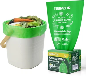 2.6 Gallon Compostable Bags,100 Count Compost Bags for Countertop Bin,Bpi Certif - Picture 1 of 8