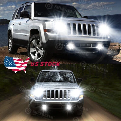 Faro LED alto/bajo para Jeep Patriot 2011-2017 4 piezas + bombillas antiniebla 6000 k blanco Foto 1 de 4