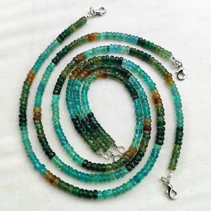 Collar de 15,5" cuentas rondelle facetadas tamaño 5 mm gemas apatita multicolores naturales - Imagen 1 de 5