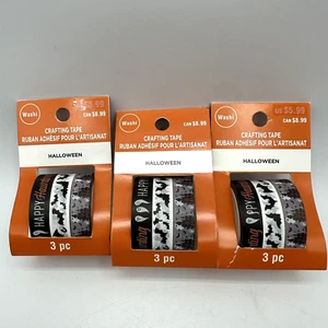 Halloween Washi Tape Bats Ghosts Crafting Set Lot of 9 Rolls Recollections - Picture 1 of 6