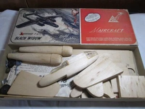 Maircraft P-61 Northrop Black Widow Wood Balsa Model AirPlane Kit ~ NOS ~ US8#98 - Picture 1 of 6