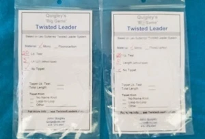 Quigley's "Big Game" Twisted Leaders~Lot of 2~ 20# Test/5' Length/No Tippet - Picture 1 of 2