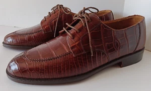 Sam Modjaz Herren Braun Echt Krokodil Schnürschuhe Elegant Schuhe Größe 9 - Bild 1 von 21