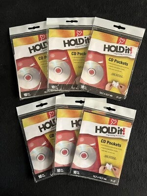 60 Cardinal / Hold It! CD Pockets Sleeves  - Archival Clear Self-Adhesive 5"x 5" - Image 1 of 4