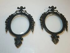 Vintage Italianate Metal Oval Picture  Frames Wall  ITALY Small 6 in.  Set of 2