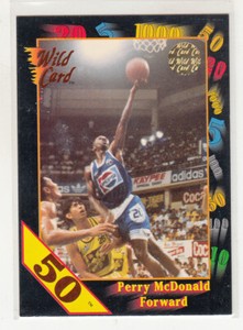 PERRY McDONALD 1991-92 Wild Card NCAA 50 Stripe Parallel #111 Georgetown Mint