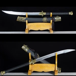 Dragón/Tigre Mango Largo Espada Espada China KUNG FU Dao Cuchillo de Batalla - Imagen 1 de 9