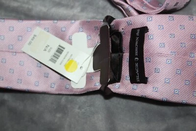 全新带标签 49 美元黑色棕色粉色和玫瑰丝绸领带 — 第 1/4 张图片