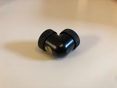 Raijintek 90° Winkel 14mm Anschluss G1/4 PC WaKü Wasserkühlung Fitting schwarz - Bild 1 von 3