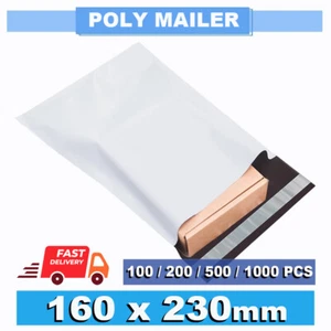 Poly Mailer 160 x 230mm Plastic Satchel Self Sealing Mailing Courier Bag - Picture 1 of 5