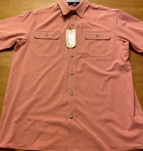 Solaris Mens Shirt Medium Reddish Pink  Button Down Camp Outdoor NWT Vented - Picture 1 of 11