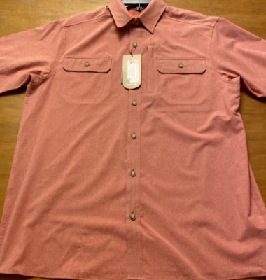 Solaris Mens Shirt Medium Reddish Pink  Button Down Camp Outdoor NWT Vented - Image 1 of 4