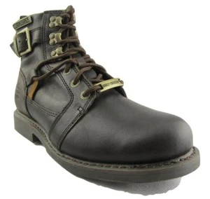 Harley-Davidson Men's Harrison Brown Leather Hooked Buckle Ankle Biker Boots - Picture 1 of 11