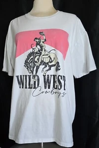 Wild West Cowboys Lotus Fashion Los Angeles Women's Short Sleeve T-shirt Size XL - Picture 1 of 5