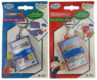 Monopoly Connect 4 Keychain Games Set 2 Mini Original Gameplay Kids Travel Gift - Image 1 of 3