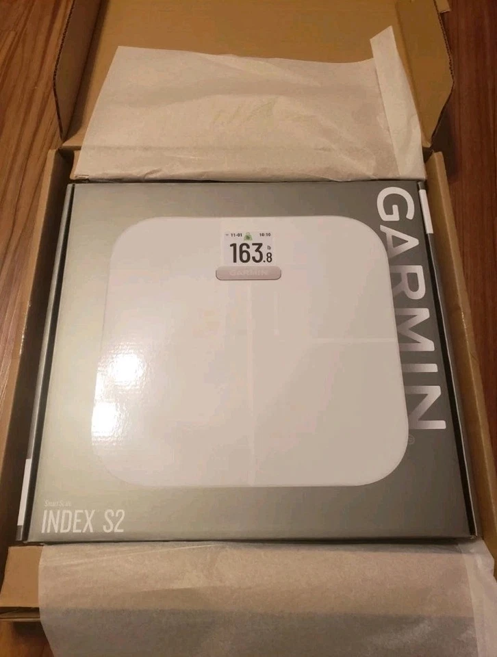 Garmin Index S2 Smart Scale Wi-Fi Body Composizione Smart Scale Bianco - Nuovo - Immagine 1 di 4