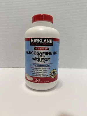 Kirkland Signature Glucosamina HCI 1500mg con MSM 1500mg 375 Comprimidos Foto 1 de 2