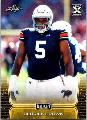 2020 Leaf Draft Derrick Brown #28 Auburn Tigers - Image 1 of 2