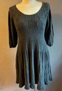 Max Edition Gray Knit 3/4 Sleeve Dress - Size L - Picture 1 of 4