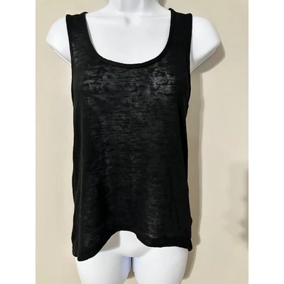 MINKPINK Black Sheer Lace Up Back Tank Top Womens Size XS - Image 1 of 4