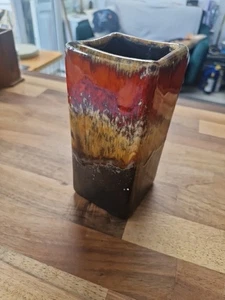 Eric Leaper Newlyn Square Section Vase Known For Drip Glaze &volcanic Glaze - Picture 1 of 3