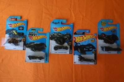Hot Wheels — 5-Car BATMAN Batmobile Lot (Mixed Films, Games, & Realms) - Image 1 of 4