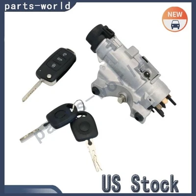 Ignition Lock Cylinder Assembly With Key Shells For Audi 1998-2009 A4 Quattro - Image 1 of 4