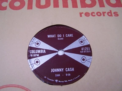JOHNNY CASH Rare Canada Only WHAT DO I CARE & ALL OVER AGAIN 1958 Columbia VG++ Foto 1 de 2