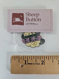 Shepherd's Bush Metal Enameled SHEEP BUTTON for Counted Cross Stitch - Picture 1 of 2
