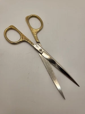 Vintage German Solingen Dressmaker Shears Gold - Image 1 of 4
