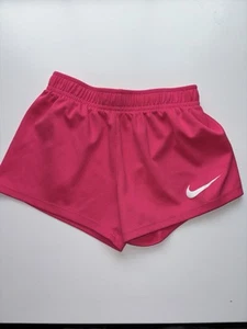 NIKE Girls Hot-Neon-Pink Youth size 5/6 Athletic Gym Shorts - Picture 1 of 5