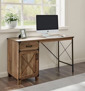 Folkston Writing Desk 120cm 1 Drawer Rustic Design - Picture 1 of 16