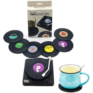 6er Set Silikon Untersetzer Saugfähig mit Halter Trinken Kaffee Tee Tasse Pads Dekor - Bild 1 von 8