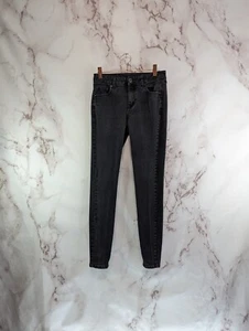 Roebuck & Co Jeans Girls Size 6 Black Gray Denim Skinny Mid Rise Pant Sears  - Picture 1 of 10