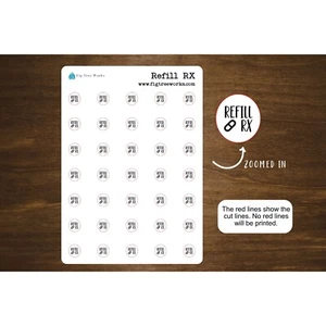 Refill Prescription Stickers | Refill RX Reminders for Planners | Mini Scripts - Picture 1 of 1