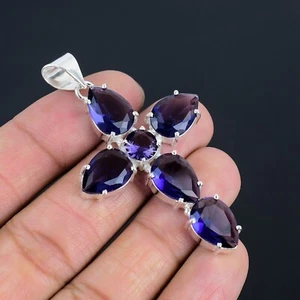 Amethyst Gemstone Handmade 925 Sterling Silver Jewelry Pendant For Gift - Picture 1 of 4