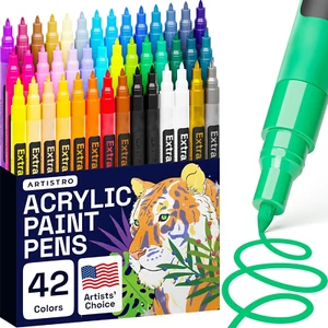 ARTISTRO 42 Acrylic Paint Pens, Art Set Acrylic Paint Markers, Fabric Markers fo - Picture 1 of 12