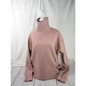 Suéter Tahari Sport Cuello Tortuga Mujer Talla Pequeña Con Agujeros para los Pulgares Rosa Pálido  - Imagen 1 de 9
