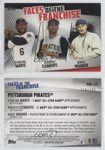 2019 Topps Faces of the Franchise Black /299 Honus Wagner Roberto Clemente HOF