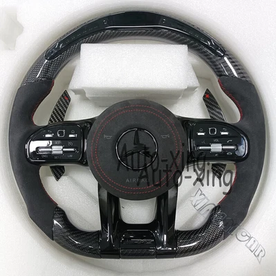 Volante LED AMG fibra de carbono para Mercedes-Benz AMG G63 C43 W176 C63 2010+ Foto 1 de 4