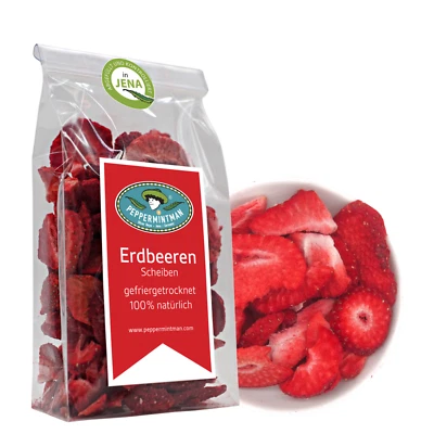 Freeze Dried Strawberry Slices 100% Natural - No Additives | PeppermintMan - Image 1 of 4