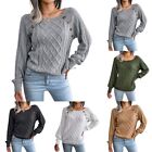 Army Green Casual Women's Sweater Crewneck Long Sleeve Pullover Knit Top